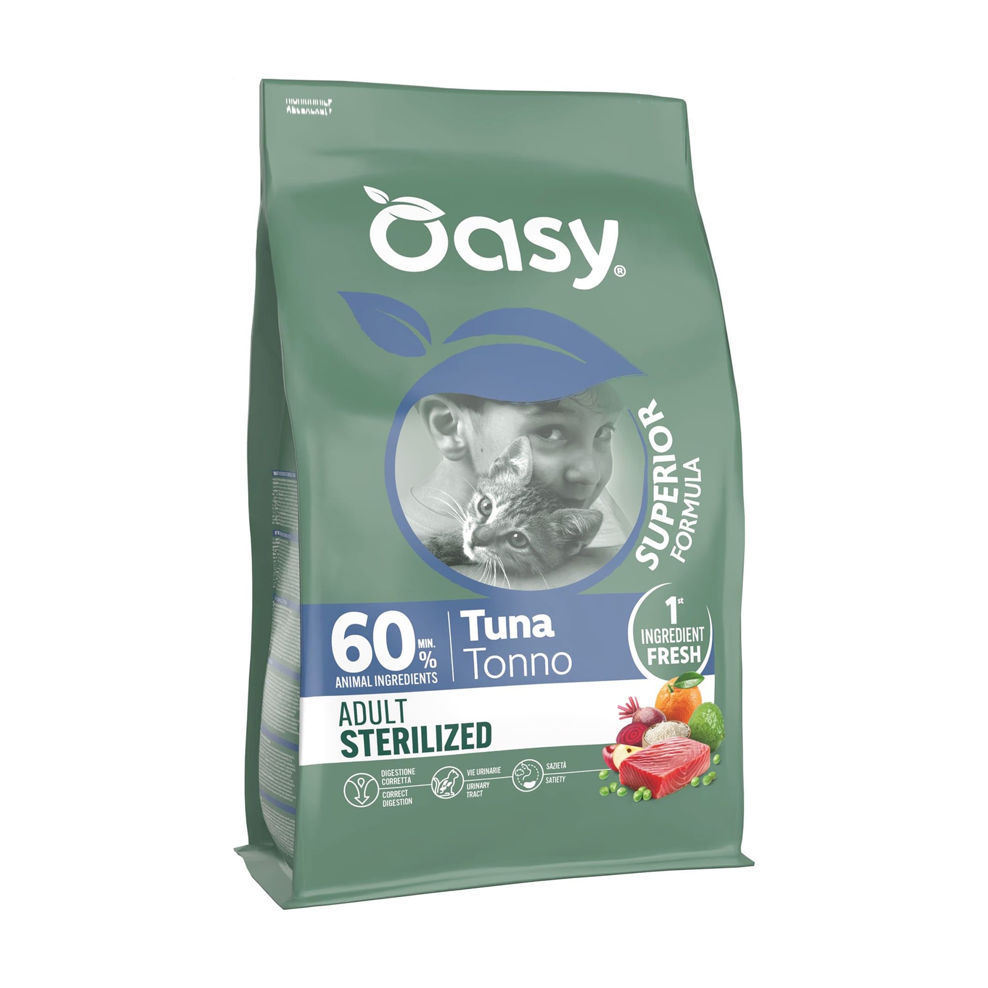 Сухий корм для стерилізованих котів Oasy Superior Formula Adult Sterilized з тунцем, 300 г